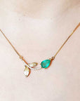 Bridal May birthstone emerald twig necklace