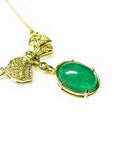 Cabochon emerald necklace