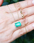 Real Muzo emerald solitaire necklace