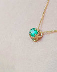 Bridal emerald tulip necklace pendant