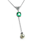 Authentic Colombian emerald and pearl necklace