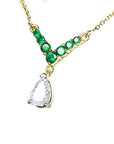 Bluish green emerald diamond necklace for sale