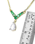 Green beryl Colombian emeralds and diamond necklace