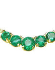 Round cut Colombian emerald necklace