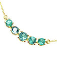 Round cut genuine emerald necklace