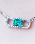 Paper clip Colombian emerald necklace