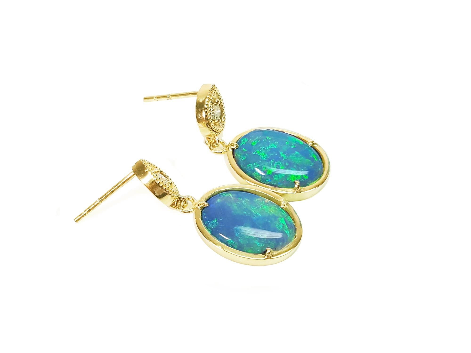 Solid opal earrings