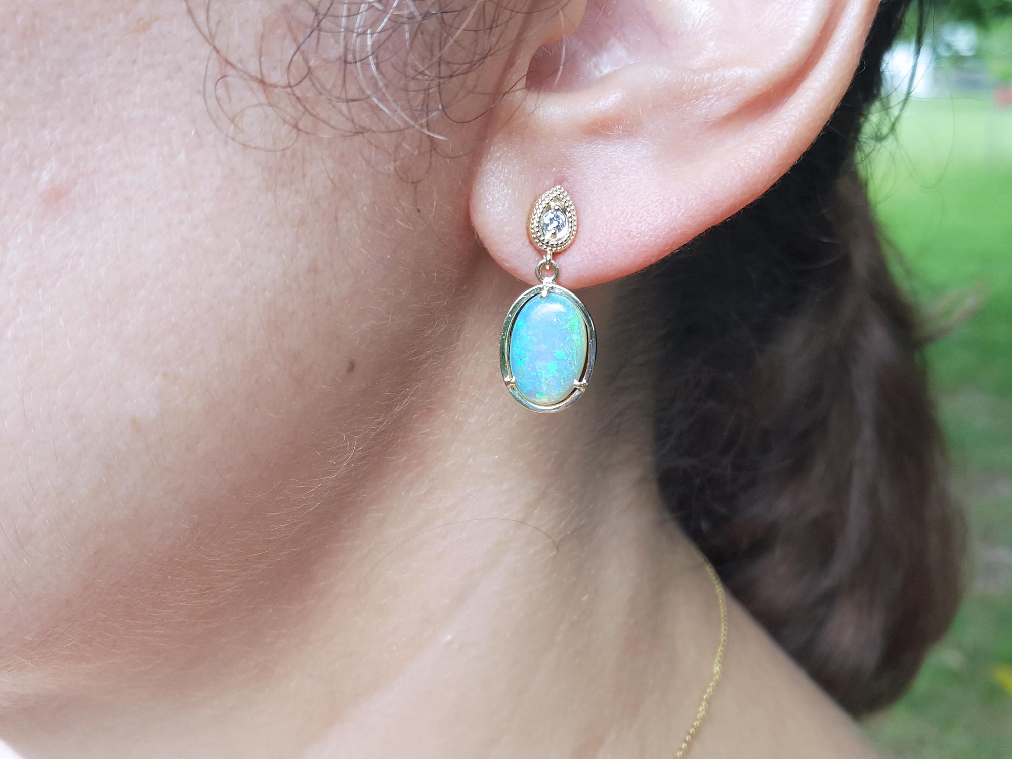 Natural opal earrings