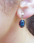 Opal earrings yellow gold