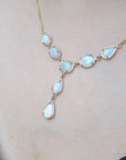 3.94 ct Solid Australian Opal Necklace Handcrafted in Solid 14K Yellow Gold