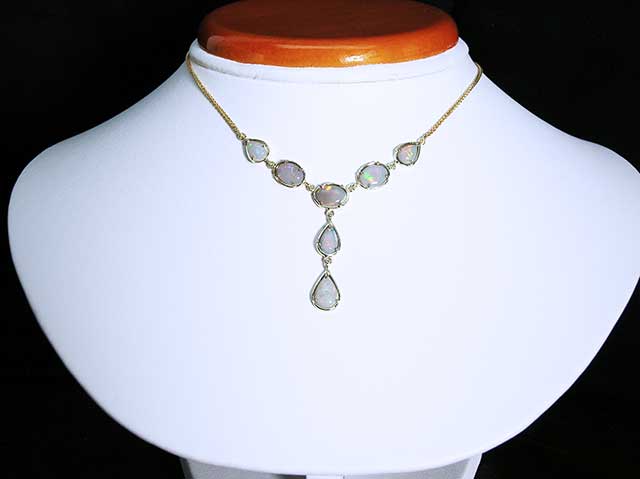 Neon green australian opal necklace