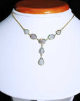 Neon green australian opal necklace