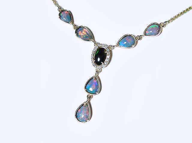 Genuine australian opal necklace