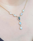 Opal and diamond necklace