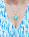 18k gold opal pendant necklace