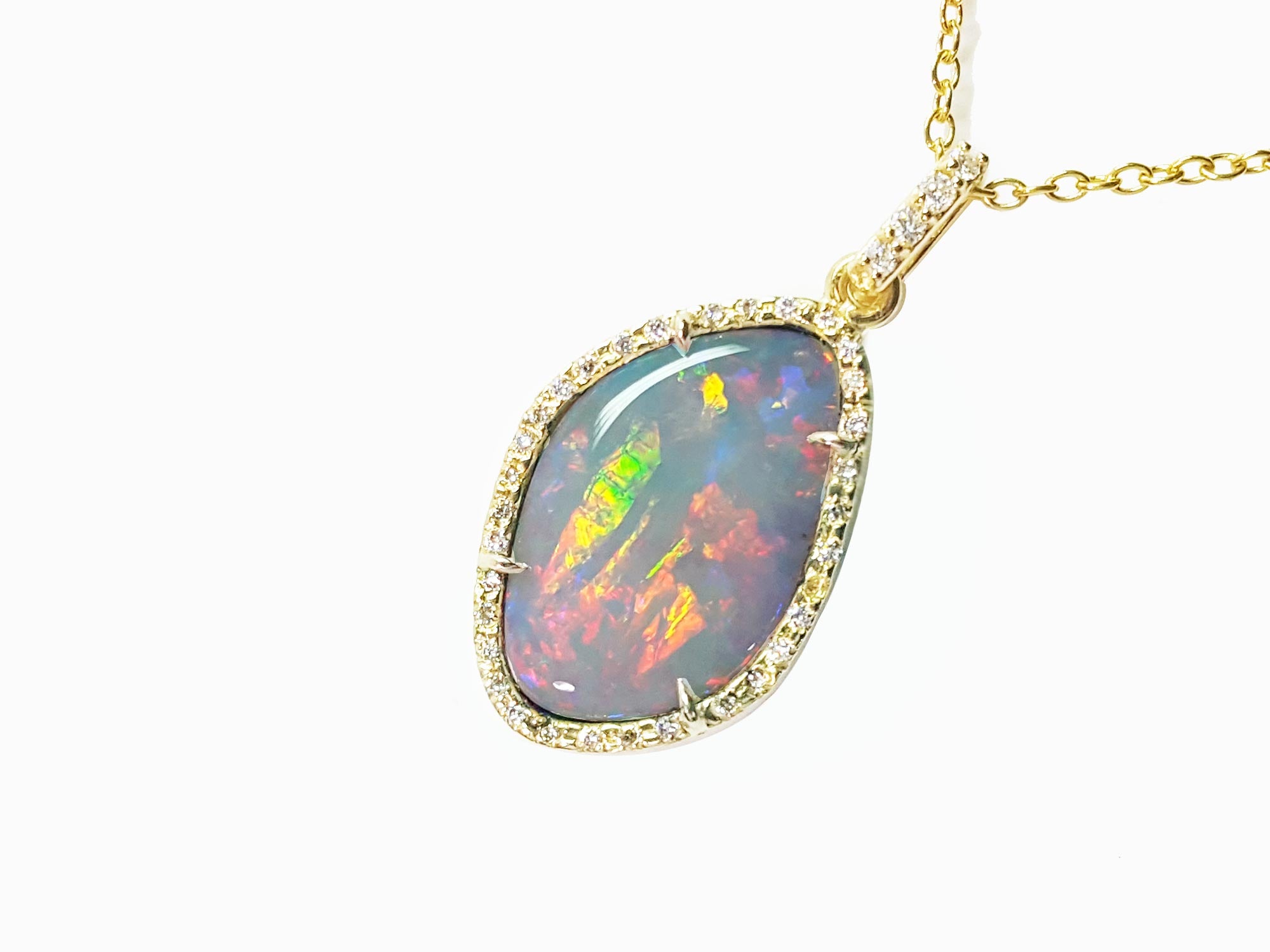 Natural Australian opal necklace