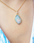 Red fire opal necklace
