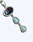 Natural australian black opal pendant