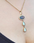 Balck and white opal pendant