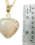 14k gold Australian opal pendant necklace