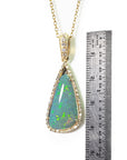 Green fire opal necklace