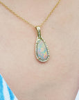 opal and diamond pendant