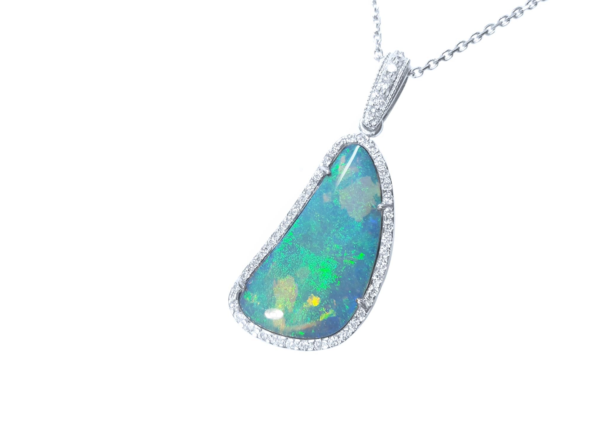 18k Australian opal necklace
