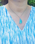 White gold opal necklace