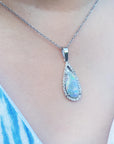 18k opal and diamond necklace