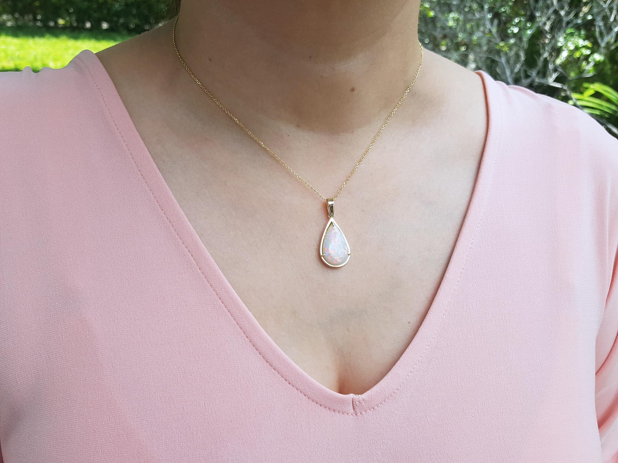 Natural opal necklace