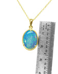 14k yellow gold opal necklace