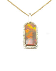 Yellow gold opal necklace