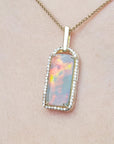 Opal and diamond pendant