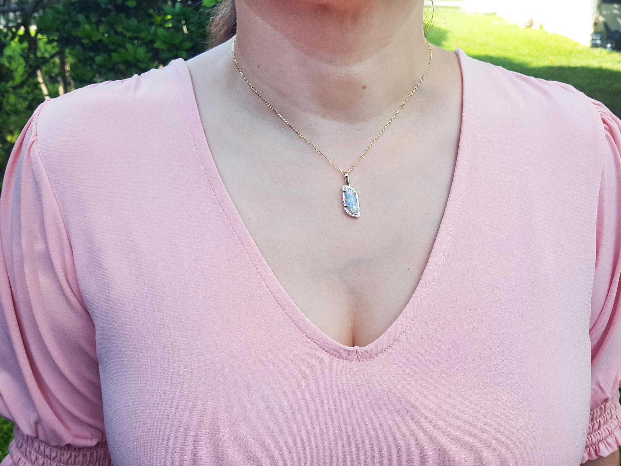 Opal and gold necklace