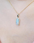 Genuine opal pendant necklace