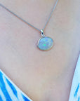 Solid opal necklace