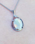 solid gold opal necklace