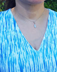White gold opal pendant