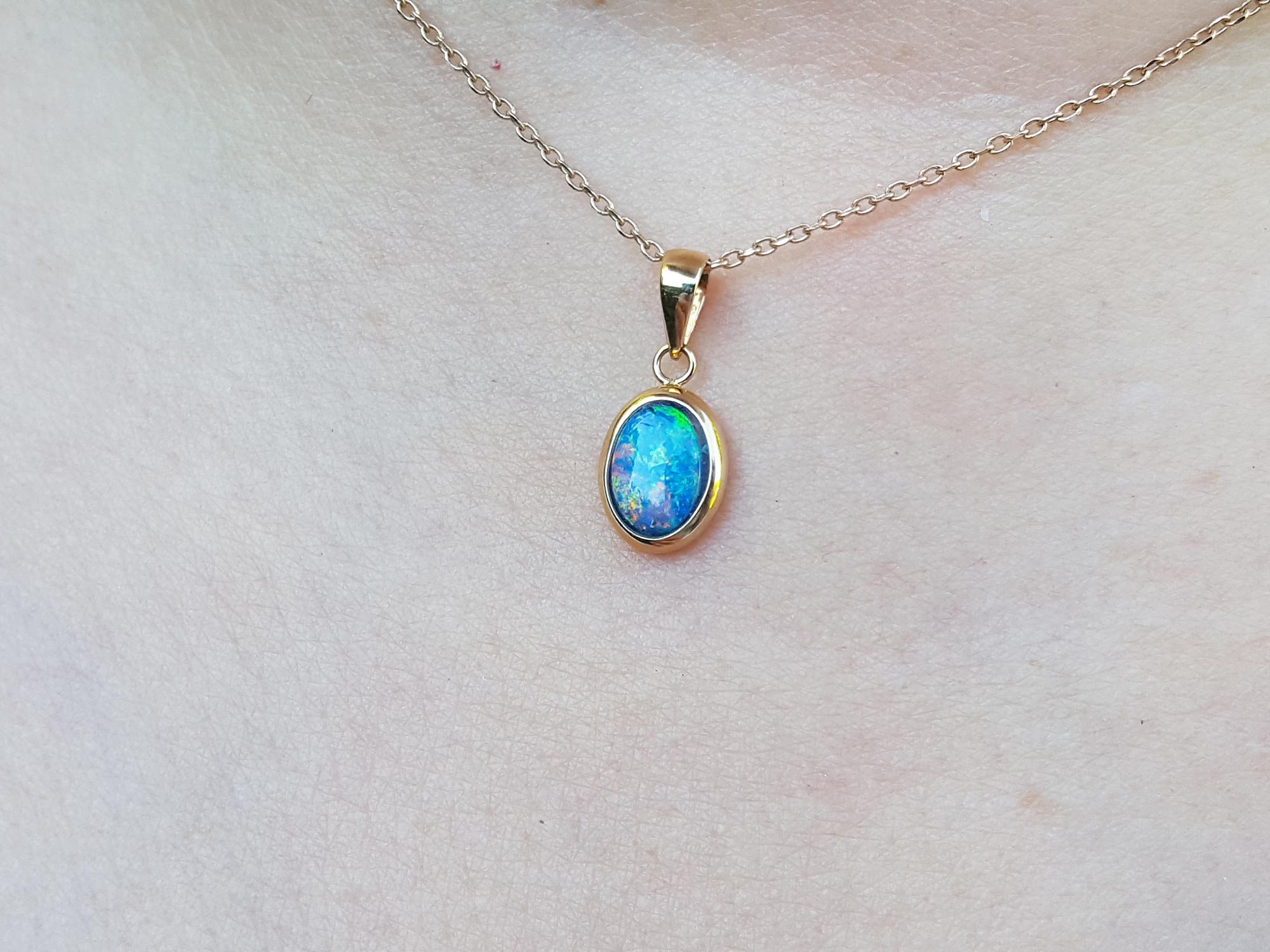 14k cheap opal pendant