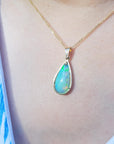 solitaire Ethiopian opal necklace