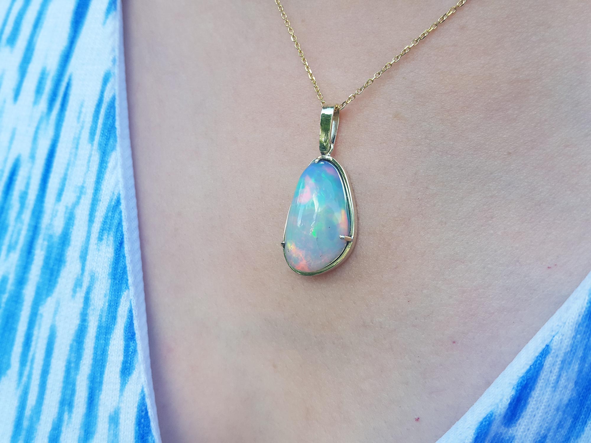 Genuine opal necklace
