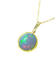 Yellow gold Ethiopian opal jewelry