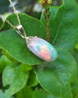 14k gold Welo opal necklace
