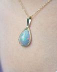 yellow gold opal necklace