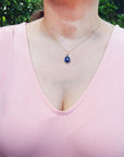 Ethiopian black opal 14k necklace