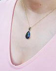 Ethiopian black opal yellow gold