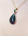 Genuine Ethiopian black opal pendant