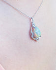 2.89 ct. Welo Ethiopian Opal Pendant Red Orange in 925 Sterling Silver