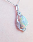 2.89 ct. Welo Ethiopian Opal Pendant Red Orange in 925 Sterling Silver