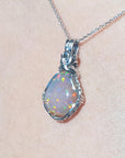Silver opal necklace